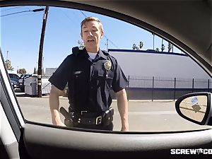 CAUGHT! black doll gets splattered deep-throating off a cop