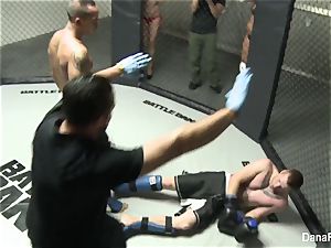 Dana DeArmind gets pummeled after the MMA match