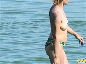 enormous boobies first-timer Beach cougars - voyeur Beach movie